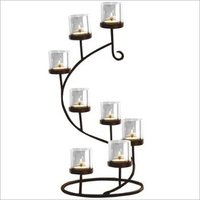 Iron Candle Holder - Metal, Handmade, Coated Finish | Ideal For Home Decoration, Candlelit Dinners, Religious Events, And Gifting