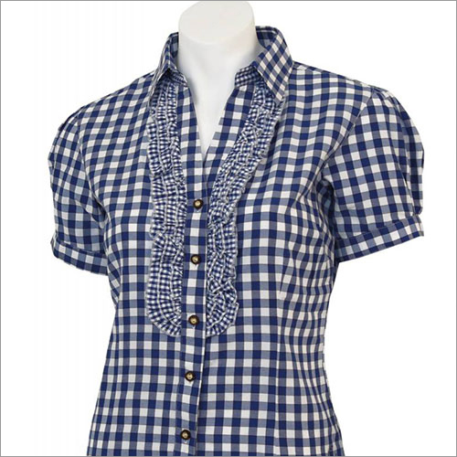 Blue And White Ladies Casual Shirt