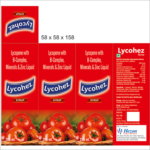 Lycopene with B-Complex Minerals And Zinc Liquid Syrup