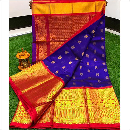 Multicolor Designer Kanchi Pattu Border Saree