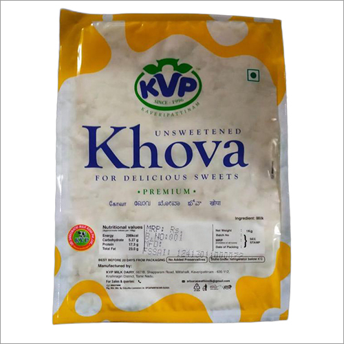Fresh Unsweetened Khova - Milk Based Solid, 1Kg Packet | Low Fat Content, White Color, Original Flavor, Multi-Purpose Usage