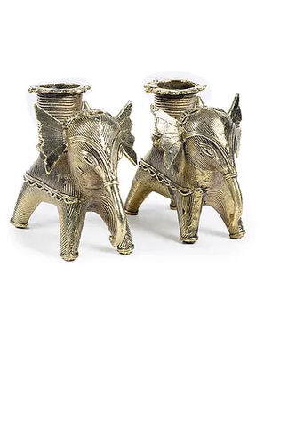 BRASS ELEPHANT CANDLE HOLDER