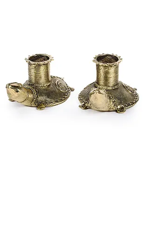 BRASS TURTLE SMALL CANDLE HOLDER