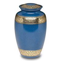 Brass Cremation Urn Ocean Theme Finish 220 Cubic Inches Urns