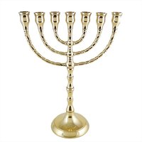 BRASS SHINING WOOD CANDLE HOLDER