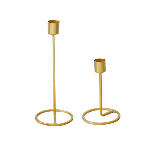 BRASS ROUND SHAPED TAPER CANDLE HOLDER