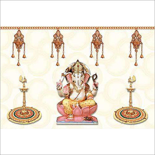 12x18mm Ganesha Printed Glossy Finish Wall Tiles