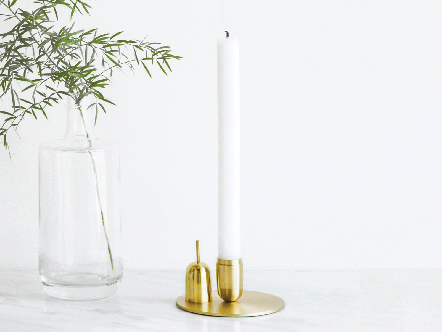 LIGHT BRASS CANDLE HOLDER