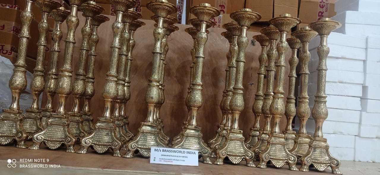SOLID HEAVY TALL PILLAR CANDLESTICK FOR CHURCH SUPPLIES