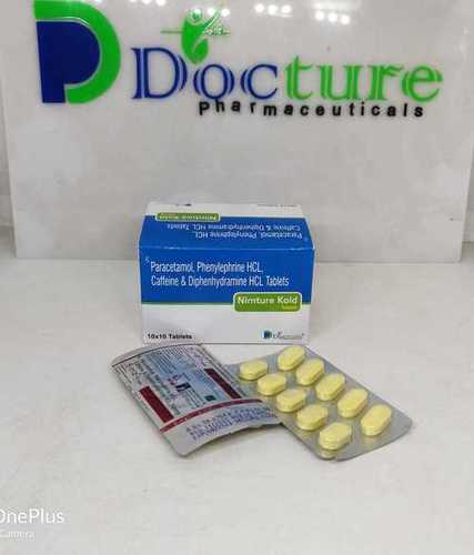 Paracetamol Phenylephrine Hcl Caffeine And Diphenhydramine Hcl Tablets