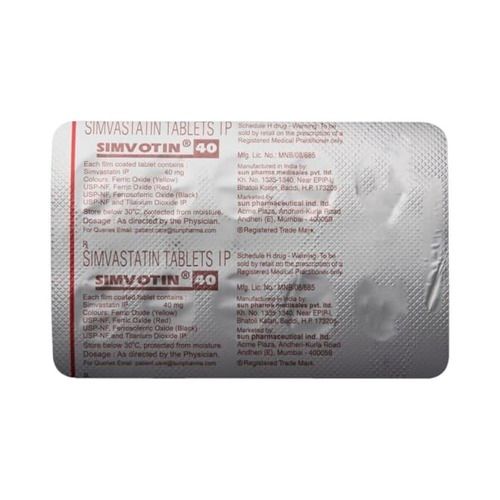 Simvastatin Tablets I.p. 40 Mg General Medicines