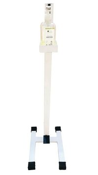 Foot Operated Hand Sanitizer Dispenser Stand - Iron, 9x9x36 Inch, White | Durable, Easy To Operate, Maintenance Free, Ideal For Offices And Clinics