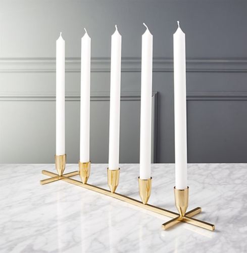 FIVE TAPER CANDLE HOLDER ON CROSS