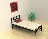 Metal Single Bed For Hostel (finish Color - Black) No Assembly Required