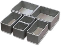 6 Pack Foldable Drawer Organizer Dividers Cloth Storage Box Closet Dresser Organizer Cube Fabric Containers