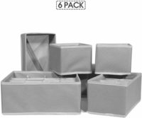 6 Pack Foldable Drawer Organizer Dividers Cloth Storage Box Closet Dresser Organizer Cube Fabric Containers