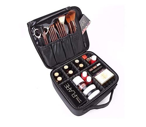 Multi Makeup Cosmetic Storage Case With Adjustable Compartment