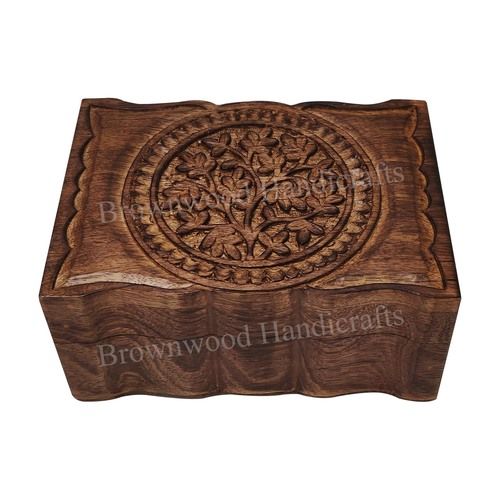 Wood Wooden Carved Box