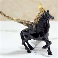 Flying Horse Statue - Iron & Brass, 6x4x3.5 Inches | Antique Black Polish, Eco-friendly Gift For Home Decor