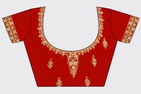 Manvaa Red Semi-Stitched Embroidered Velvet Lehenga Choli