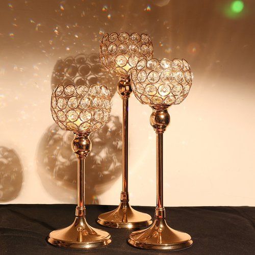 Brass High Quality Crystal Candle Holder