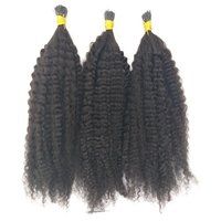 Kinky Curly Keratin I Tip Human Hair