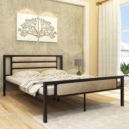 Metal King Bed In Black No Assembly Required