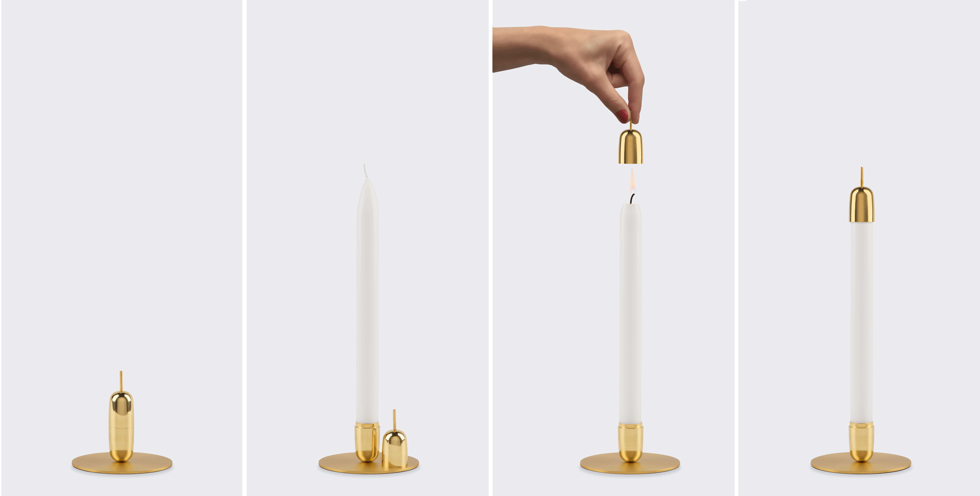 MODERN BRASS THREE TYPES OF CANDLE HOLDER