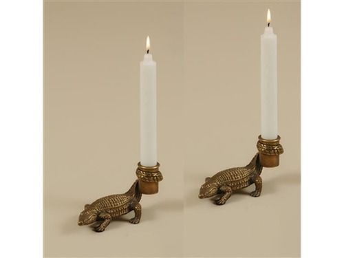 Brass Crocodile Single Hand Candle Holder