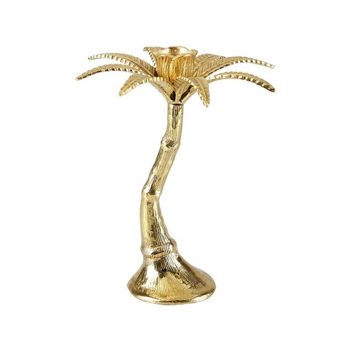 BRASS ROSE ON TREE CANDLE HOLDER STAND