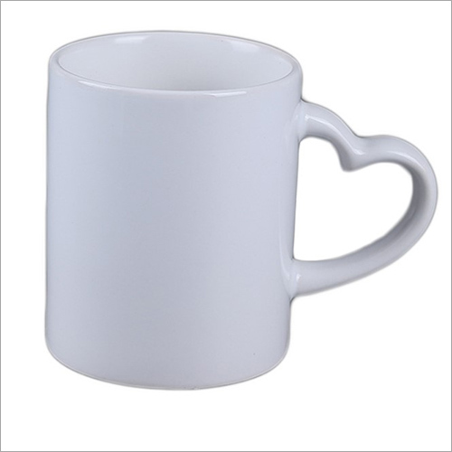 Ceramic 11 oz Heart Handle Mugs