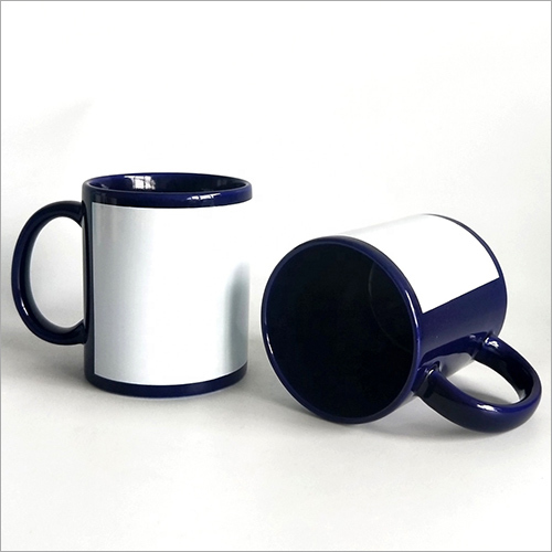 Ceramic 11 oz Blue Patch Mugs