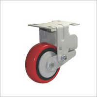 Spring Loaded Caster Wheel - Pu Material, 6x2 Inch Size, Red & White Finish | Load Capacity 100-500 Kg, Shock Absorbing For Trolleys And Carts
