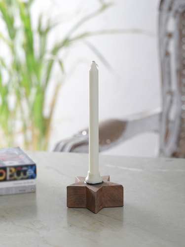 Handcrafted Wooden Star Candle Holder