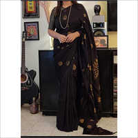 Black Tissue Linen Saree