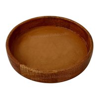 Hand-carved Wooden Serving Tray - 12 X 12 X 2 Inch, Natural Mango Wood, Antique Imitation Style, Ideal For Gifts And Home Decoration