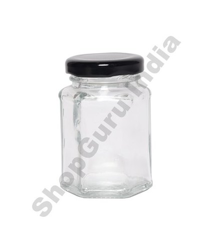 Plain 100Ml Hexagonal Glass Jar