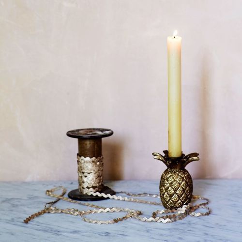 Brass Winch And Pineapple Candle Holder