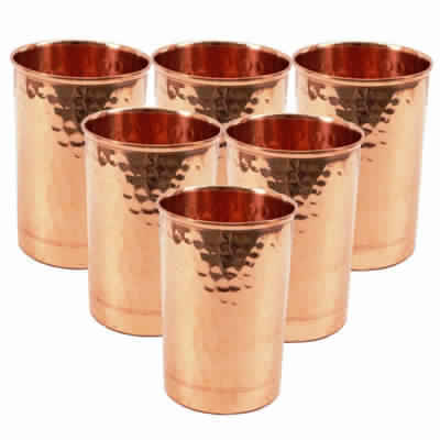 Copper Hammered Traditional Water Glass