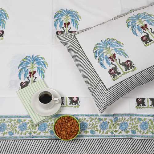 Hand block print cotton bedsheets