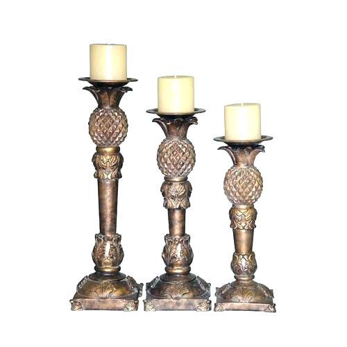 VINTAGE BRASS PILLAR CANDLE HOLDER