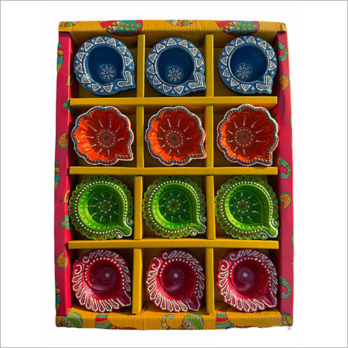 Decorative Multicolored Diyas Set of 12