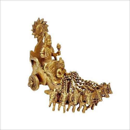 Gold Brass Lord Sun Chariot Lord Surya Rath