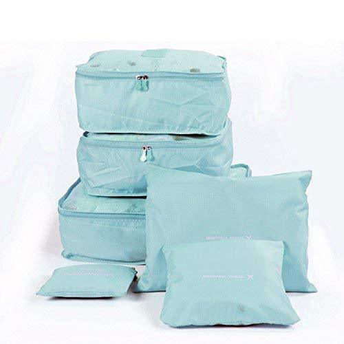 Travel Storage Bags Set Printed Clothes Packing Cubes Space Savers Organizer Pouch Dividers for Luggage Pack of 6