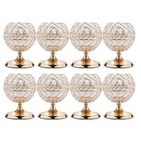 BRASS THREE DIFFERENT SIZE OF CRYSTAL AND DIAMOND CANDLE HOLDER