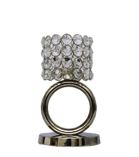 BRASS THREE DIFFERENT SIZE OF CRYSTAL AND DIAMOND CANDLE HOLDER