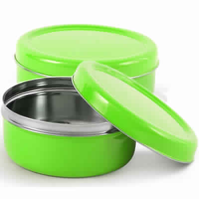 Green Stainless Steel Colored Cookie Box