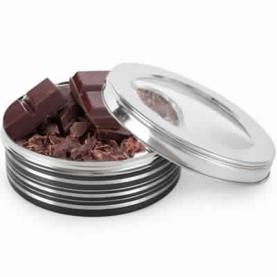 Stainless Steel Colored cookie box With See Thru Lid