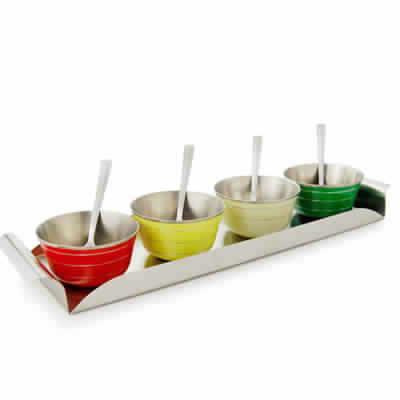 Stainless Steel Multicolored Serving Platter