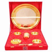 7 Piece Silver Plated Gold Polish Dinner Set